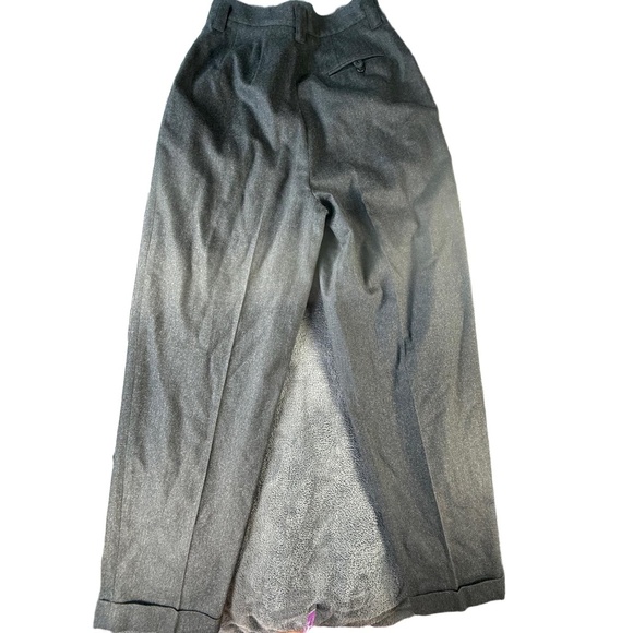 ALL PURE WOOL Womens Size 4Dark Grey Pleated Cuff Dress Pants Professional - Picture 2 of 6